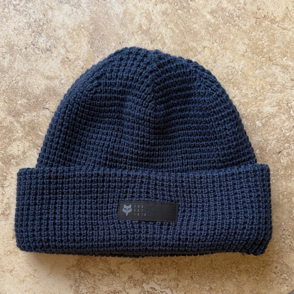 FOX Navy Knit Beanie Hat